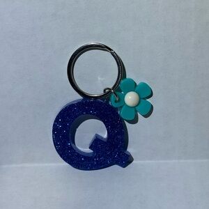 homemade letter resin keychain